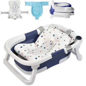 Eco-friendly Baby Bath with Temperature Indicator Foldable Bathtub