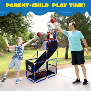 Arcade Basketball Set for Kids 3-12 with 4 Balls & Hoop Indoor Outdoor