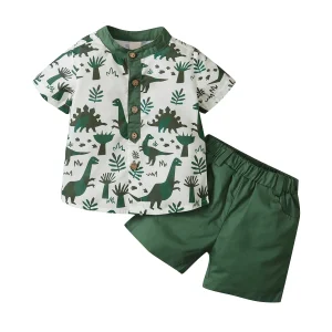 Toddler Boy 2Pcs Outfits Dinosaur Set