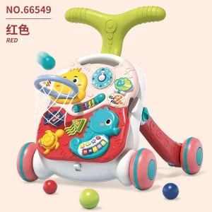 Multifunctional baby walker with music Anti-rollover push walker Toddler toy